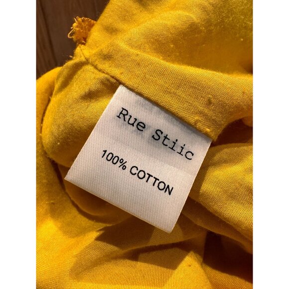 Yellow & White Palm Print Rue Stiic Womens Midi Dress With Spaghetti Straps & Op - Picture 8 of 9